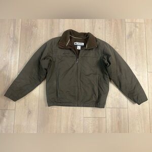Columbia VTG Men's Green/brown Full Zip Fleece Lined Insulated Workwear Jacket M